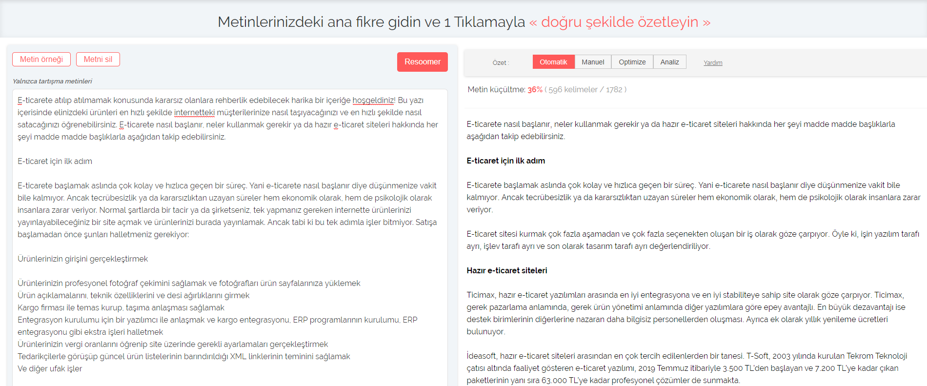 Otomatik Özet Çıkaran Web Sitesi - Burak Şengüloğlu