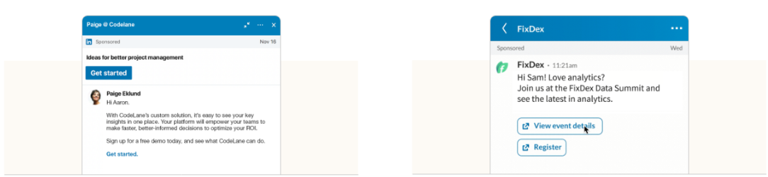 Linkedin Sponsorlu Mesajlaşma Reklamları